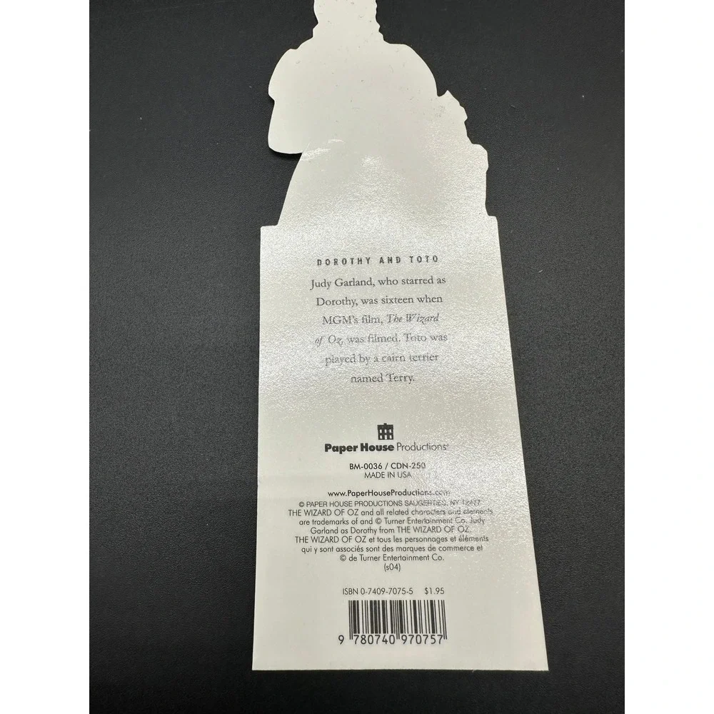 Wizard Of Oz Bookmark Dorothy Toto Quote Collectible Movie Gift Book‎ Lover